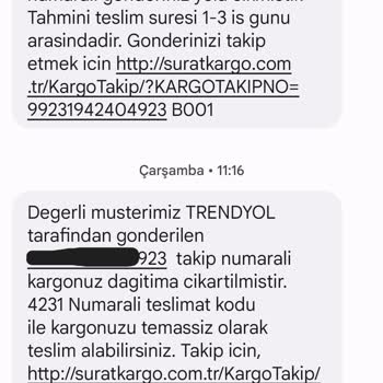 Sürat Kargo Alanya Şekerhane Şubesi Kargo Getirmemesi