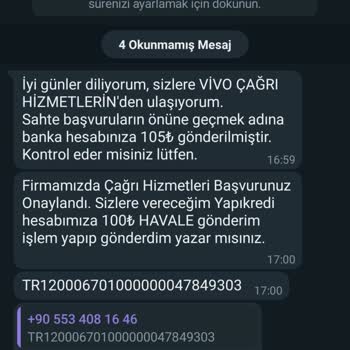 P*****a İş Başvurusu Sonrası Yanlışlıkla Gönderilen Para İadesi Talebi