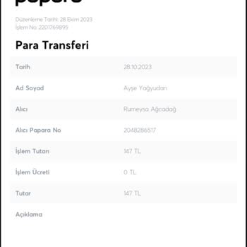 Papara'dan Attığım Para Yatmadı