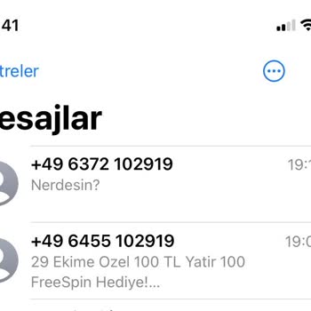 Türk Telekom Yabancı Numaralardan Gelen Mesajlar
