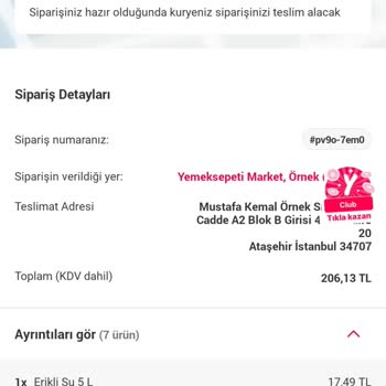 Yemeksepeti Siparişim Ulaşmıyor İptal Edilemiyor