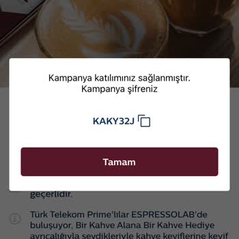 Espresso Lab Ve Türk Telekom Kampanyasında Geçersiz Kod