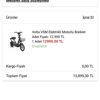 A101 Volta Sm Elektrikli Bisiklet