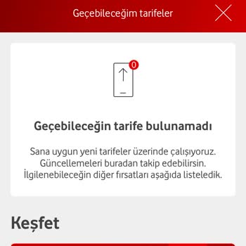 Vodafone Tarife Değişikliği Hakkında Bilgi Alamama
