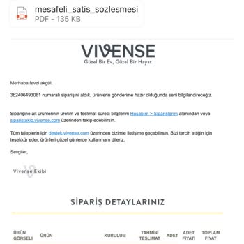 Vivense Kendi Kararına Göre Sipariş İptali Yapıyor