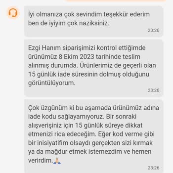Madmext Ürünümün İade Veya Değişimi Olmaması