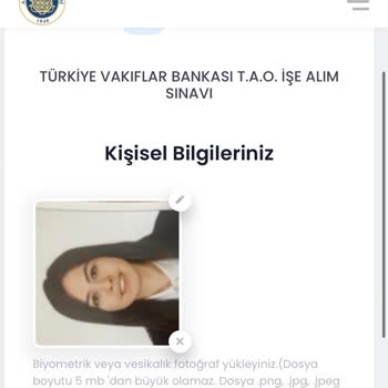 VakıfBank Sınav Başvurusunda Fotoğrafın Yan Şekilde Kaydedilmesi