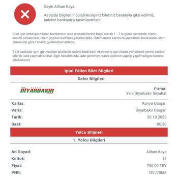 Obilet Uygulaması İade Sorunu