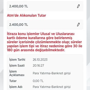 Ziraat Bankası Hesabıma Yatırmak İstediğim Tutar Yutuldu