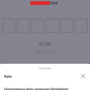 Vodafone Pay Giriş Erişim Engeli