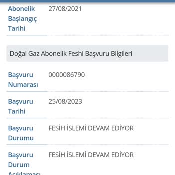 Gazdaş Gaziantep Bölgesi Abonelik Feshi