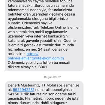 Türk Telekom Olmayan Borç Hakkında