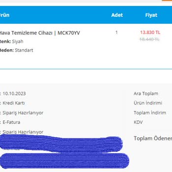 Daikin.com.tr'den Aldığım Hava Temizleme Cihazı İle İlgili Sorun Yaşadım