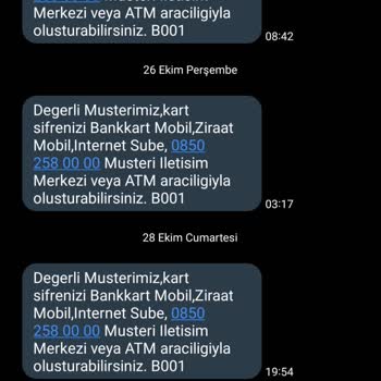 Ziraat Bankası Yeni Banka Kartına Şifre Alma