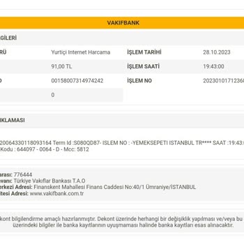 Yemeksepeti Siparişimi Getirmedi Ama Para Çekti.