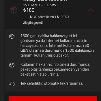 Vodafone Sorunlu Dakika Paketi