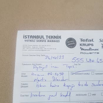 Arzum Mutfak Robotu Servis Ücreti