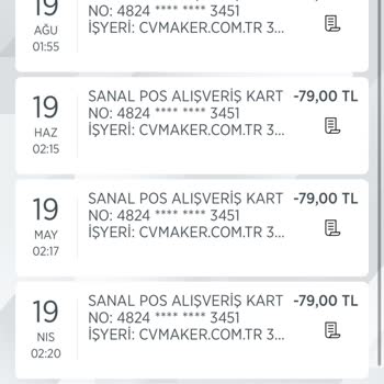 Cvmaker.com.tr Den İptal Ettiğim Üyeliğim 1 Yıldır Devam Etmekte