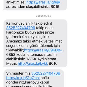 Aras Kargo Kargo Teslim Edilemedi
