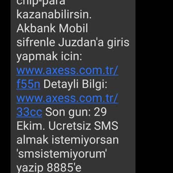 Akbank Yanıltıcı Mesaj Gönderiyor