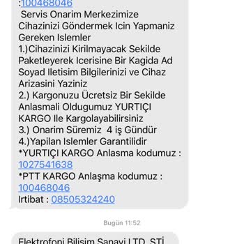 Elektrofoni Tablet Servis Şikayeti