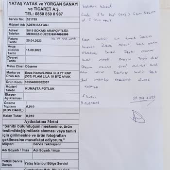 Divanev 3 Lü Koltuk Kumaşında Potluk Sorunu