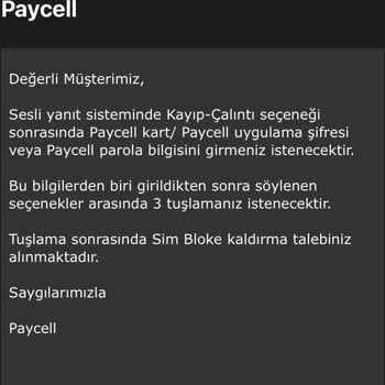 Paycell Sim Kart Blokemi Kaldırmıyor