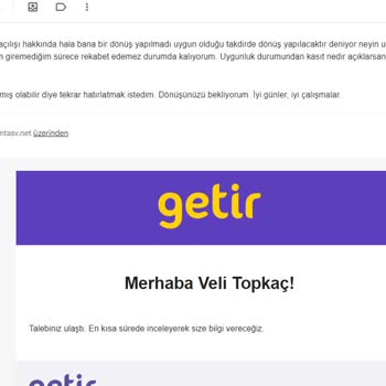 Getir Çarşı Başvuru