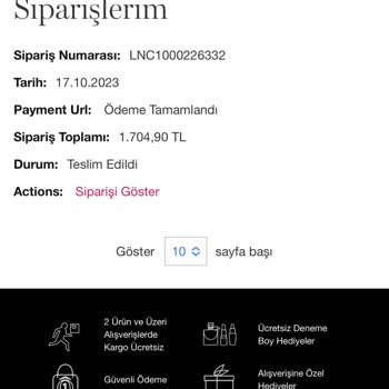 Lancome Kusurlu Ürün ( Parfümün Püskürtme Kısmı Bozuk )