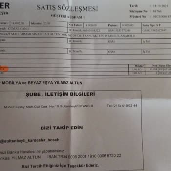 Bosch Sultanbeyli Kardeşler Mobilya'dan Aldığım Bulaşık Makinesi Kokuyor