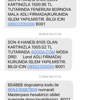 Agoda.com Fazla Para Çekilmiş Kartımdan