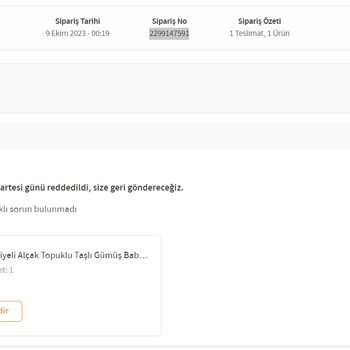 Trendyol Sipariş İadem Reddediliyor