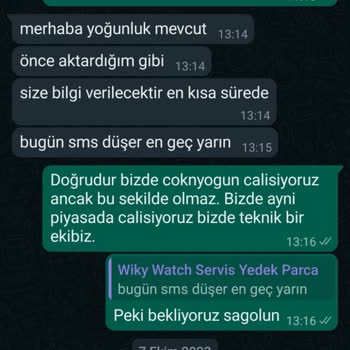 Wiky Watch Saati Tamir Edilmemesi Ve Kötü Müşteri İletişimi