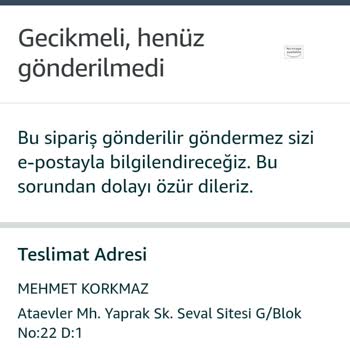 Şener Gıda Gerekçesiz Sipariş İptali
