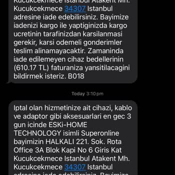 Turkcell Superonline ; İptal Sırasında Ekstra İstenen Ceza Bedeli