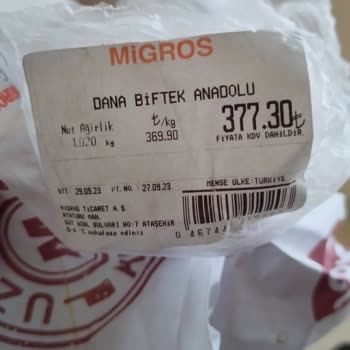 Migros Eksik Ürünün Tarafıma Getirilmesi