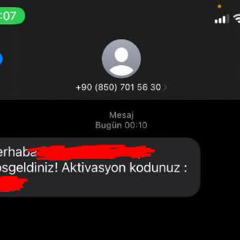 0850 701 56 30 Telefonuma Bilgim Dışında Aktivasyon Kodu