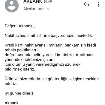 Akbank Vadesiz Avans Verilmesi