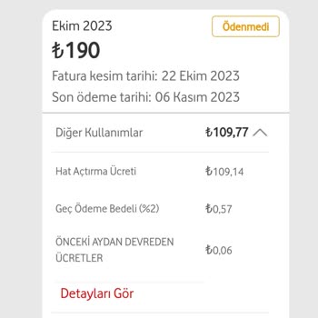 Vodafone Fatura Aç Kapatma Ceza Yansıtma