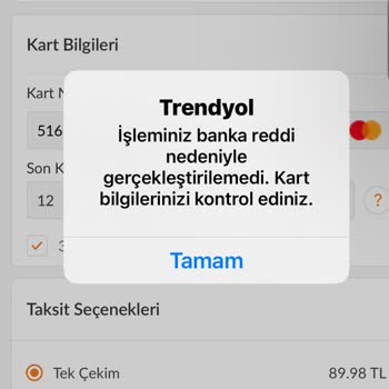 Trendyol Banka İşlemimi Onaylamıyor