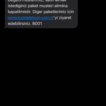Türk Telekom SMS Paketi İptali