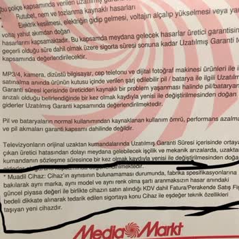 Garanti Kapsamındaki TV Media Markt Tarafından Mağdur Bırakıldım