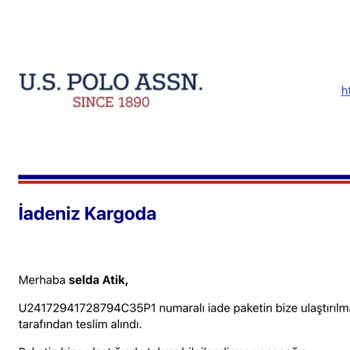 U.S. Polo Assn. Ödendi Denen Ama Ödenmeyen İade Ürün Ücreti