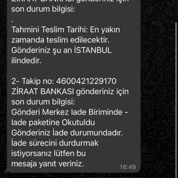 AGT Kurye (aynigunteslim.com) Ziraat Kartı Kargosu Gelmedi