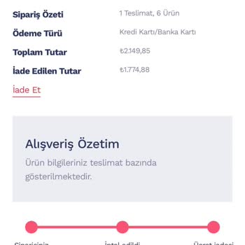 Penti 19.10.2023 De Alınan Ürünlerin 29.10.2023 İptal Edilmesi