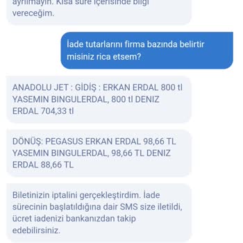 Pegasus Uçak Bileti İptaline Bağlı Ücret İadesi