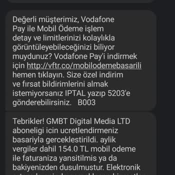 Vodafone Habersiz Abonelikleri Onaysız Faturalı Yansıması