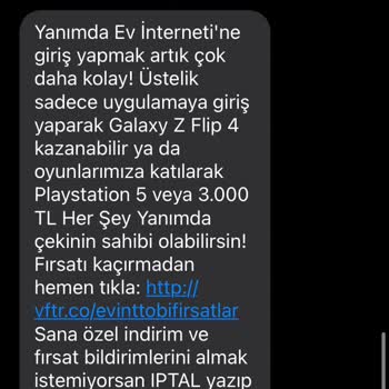 Vodafone Yanımda Sürekli Gereksiz SMS Rahatsızlığı