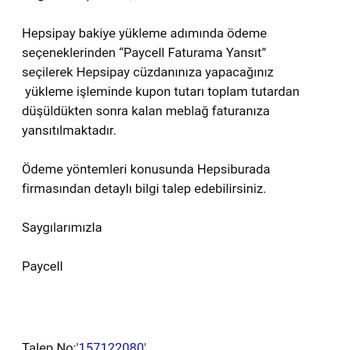 Turkcell Paycell Hediye Dünya Hepsipay Kupon Kullanılamıyor