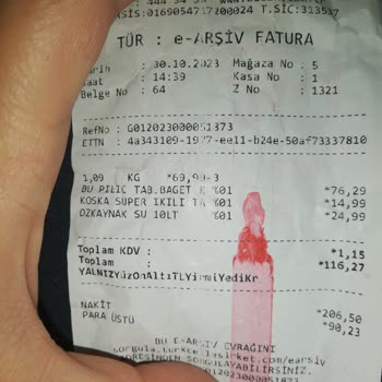 Bupiliç Marka Tavuk Bagetten Çıkan Saç Teli